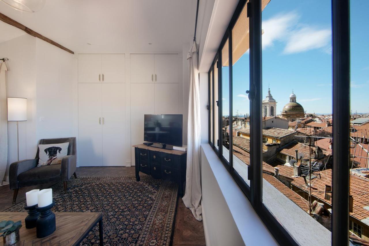 Apartmán Cocoon Loft - Magnifique Loft Sous Toit, Refait A Neuf, Vues Splendides, Clim, Wifi Nice Exteriér fotografie